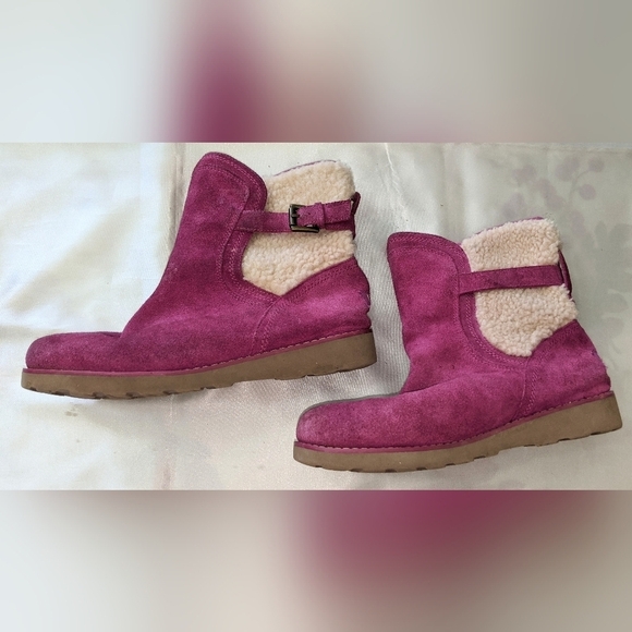 Ugg Australia Jayla Youth Big Kids Raspberry Pink Suede Boots Size 5 1005467K - Picture 2 of 6